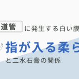 硫化水素によるコンクリート腐食で「白い膜（白い幕）」が出る理由──指が入る柔らかさと二水石膏の関係